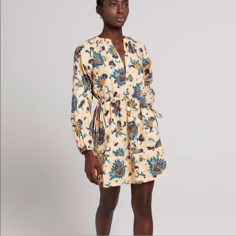A.L.C. Myra Paisley Boho Long Sleeve‎ Shift Dress